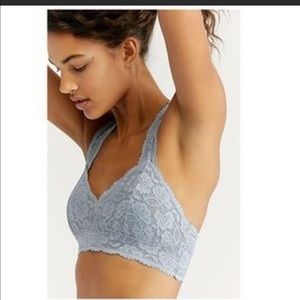 Free People Blue Galloon Lace Racerback Bralette L
